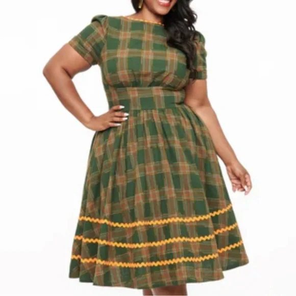 Unique Vintage | Dresses | Unique Vintage Green And Brown Plaid Midi Dress | Poshmark Unique Vintage | Dresses | Unique Vintage Green And Brown Plaid Midi Dress | Poshmark
